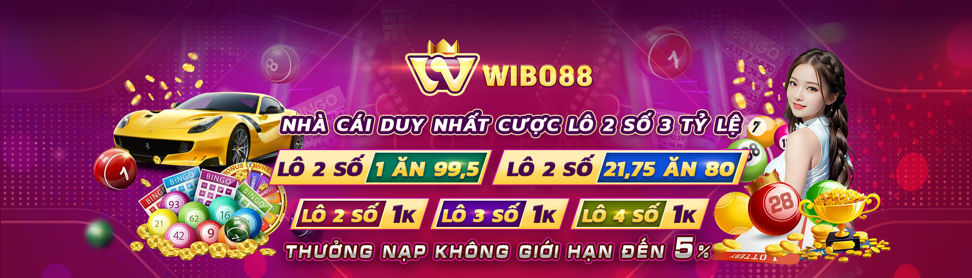 banner khuyến mãi xổ số Wibo 88